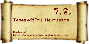 Temesvári Henrietta névjegykártya