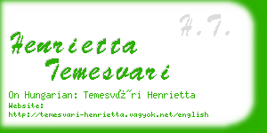 henrietta temesvari business card